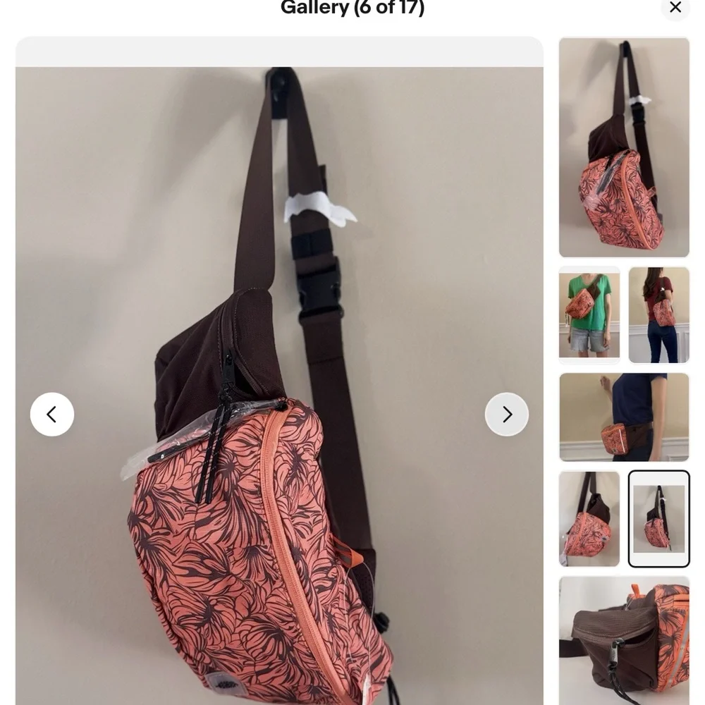 Free People! FP Movement Happy Camper Sling Bag In Monstera Brown NWT!